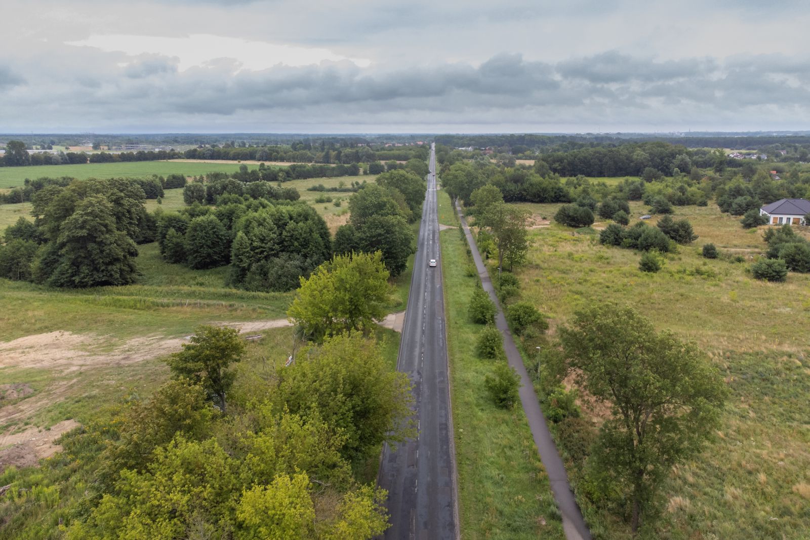 droga powiatowa 1704Z  widok z lotu ptaka
