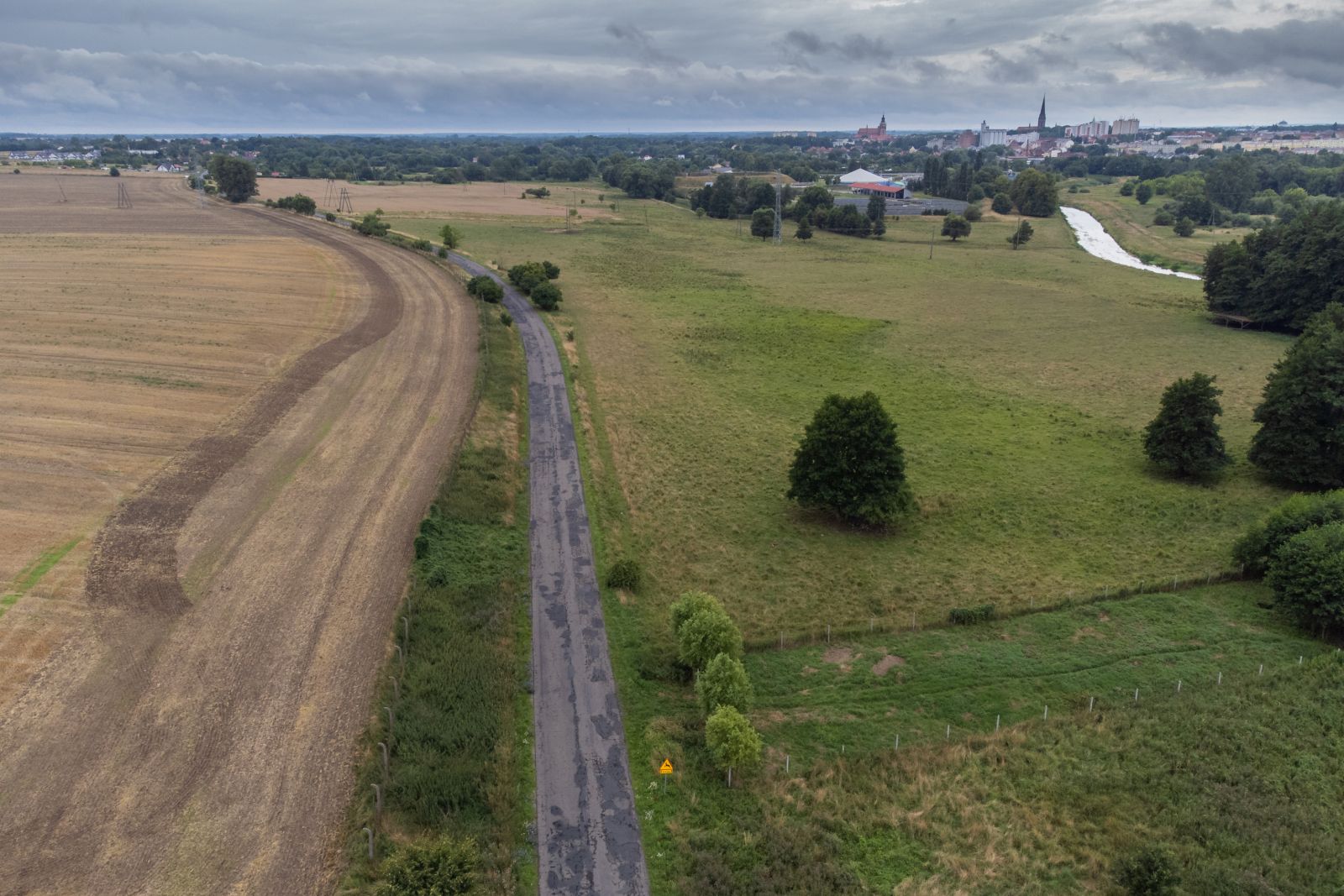 1700Z na odcinku  od miejscowości Klępino w kierunku ul. Morskiej w Stargardzie widok z lotu ptaka