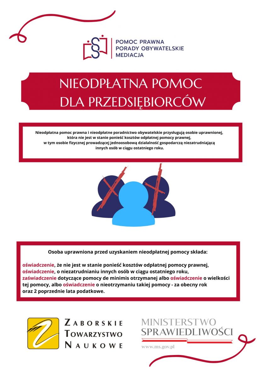 nieodpłatna pomoc prawna dla przesiębiorców