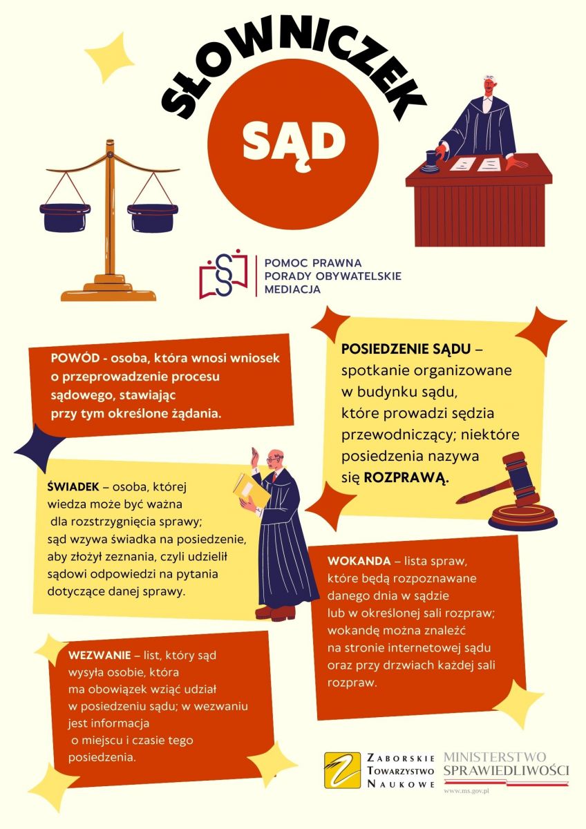 nieodpłatna pomoc prawna słowniczek
