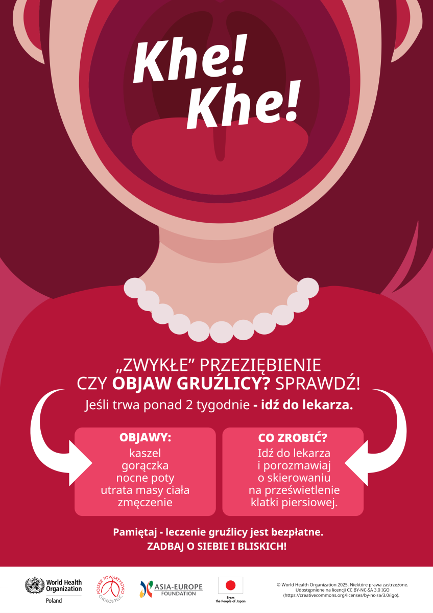 Zdjęcie: Ogólnopolska kampania społeczna „Zwykły kaszel czy objaw gruźlicy? Sprawdź!”,