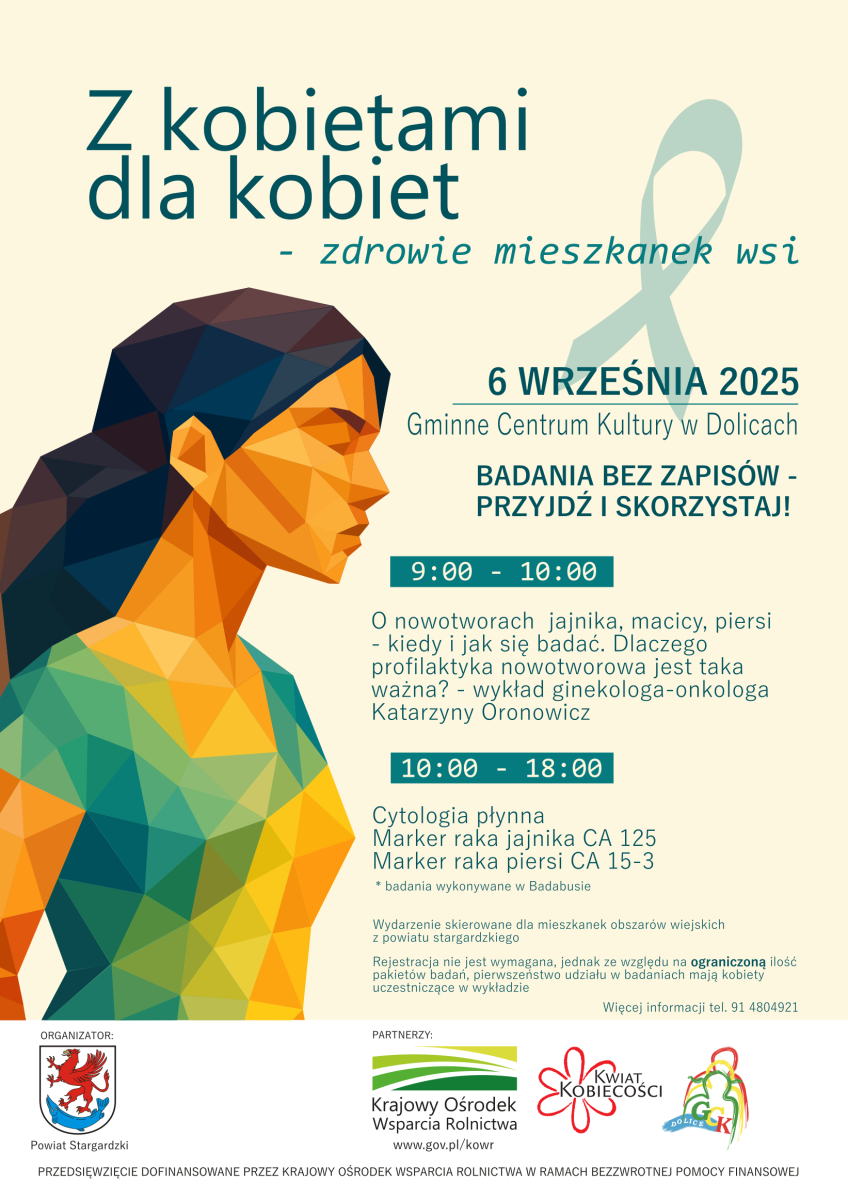 Plakat: Z kobietami dla kobiet - zdrowie mieszkanek wsi