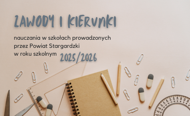 Zdjęcie: Zawody i kierunki nauczania w szkołach prowadzonych przez Powiat Stargardzki w roku szkolnym 2025/2026