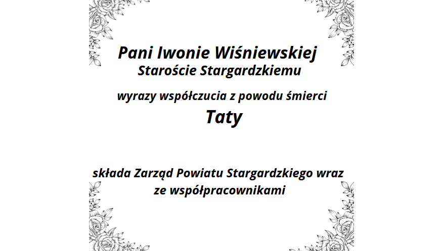 Zdjęcie: Wyrazy głębokiego współczucia